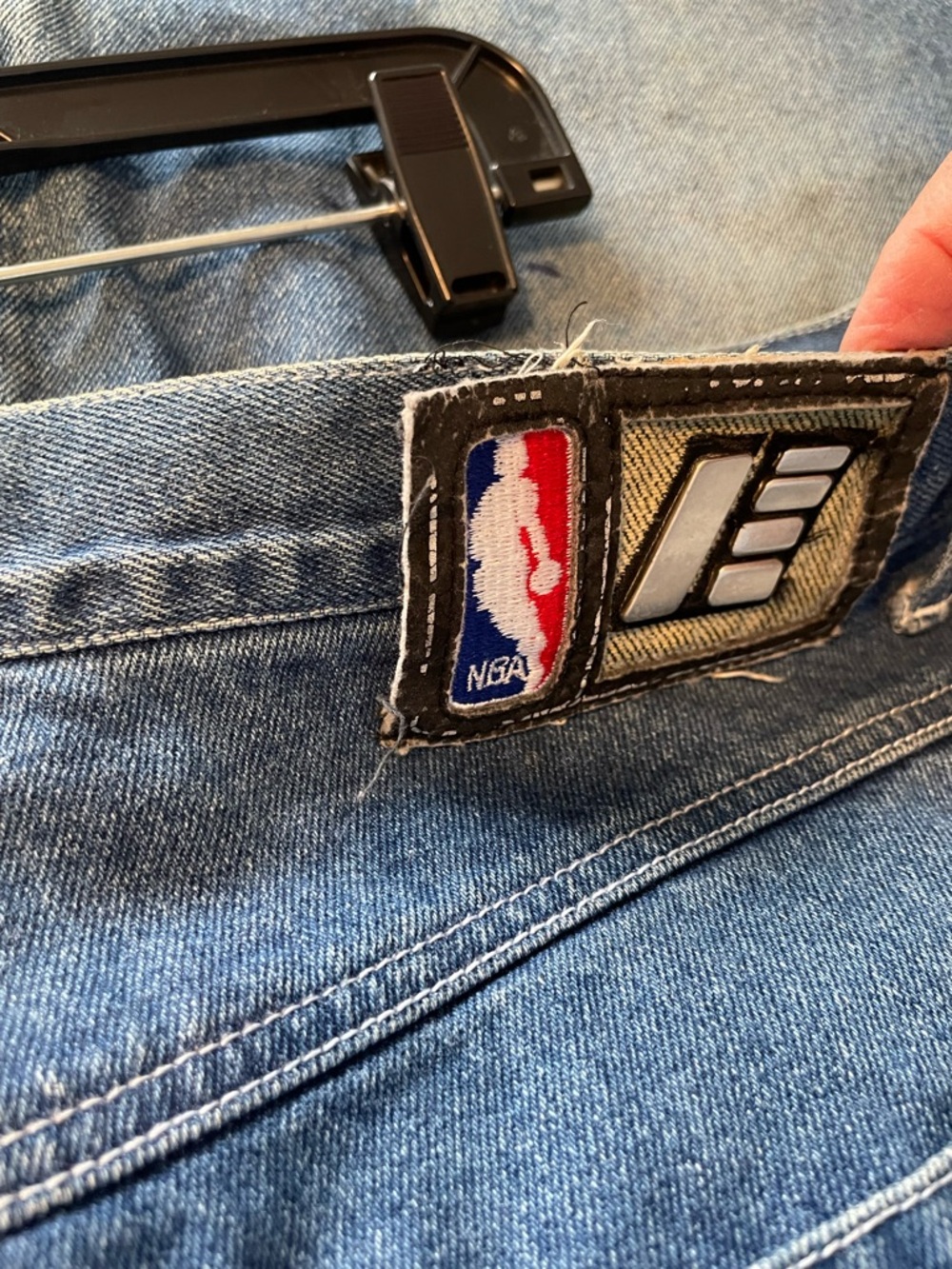 Men's Blue Denim Jean Shorts with Red Rockets Logo - Picture 9 of 14